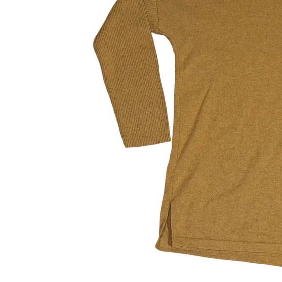 J Jill V-Neck Dolman Sleeve Mustard Silk Wool Cotton Soft Cozy Blend Sweater M - Picture 5 of 9